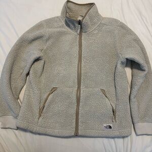 The North Face Light Gray Sherpa Jacket